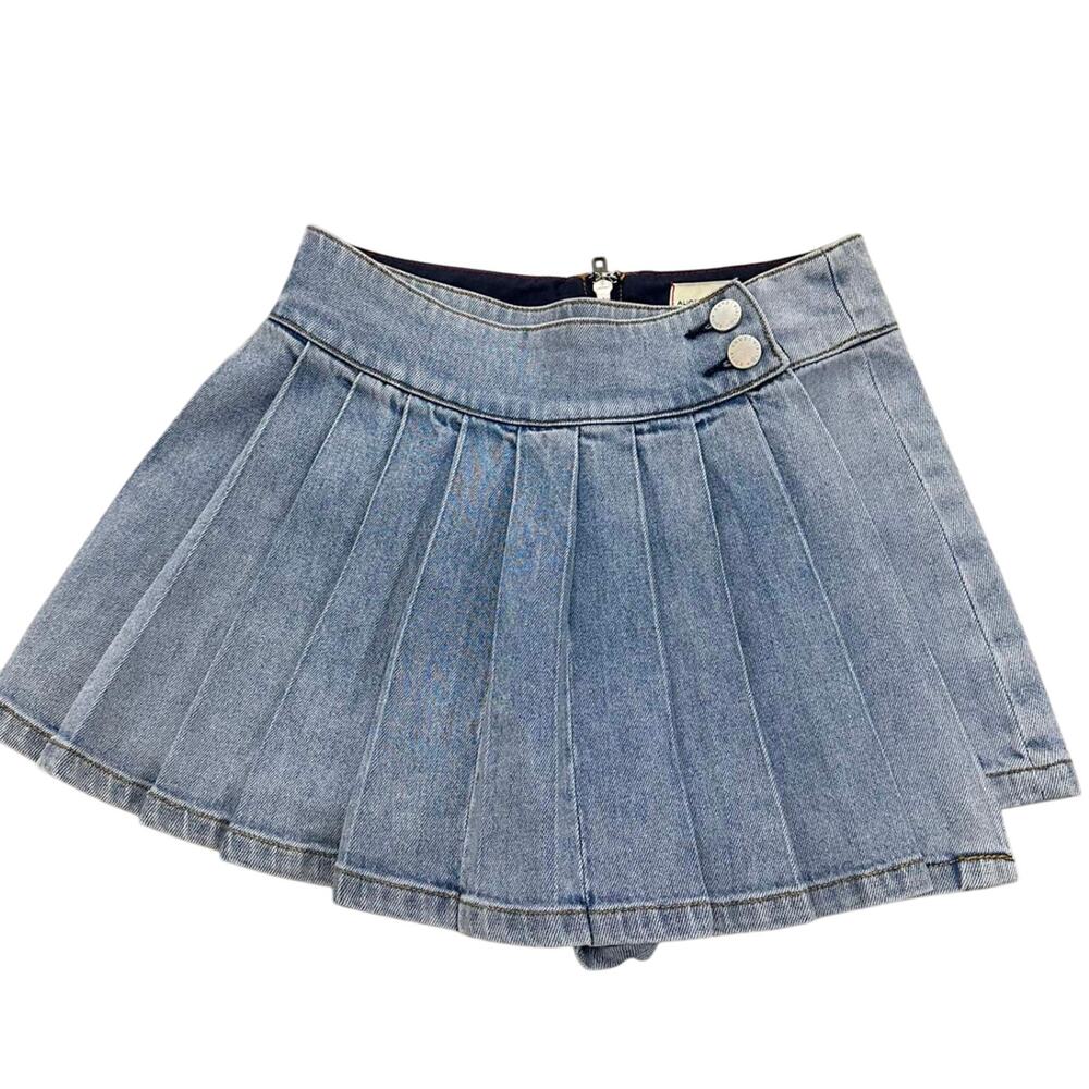 Alice + Olivia  Noah Denim Pleated Miniskirt US 28 - Picture 6 of 11